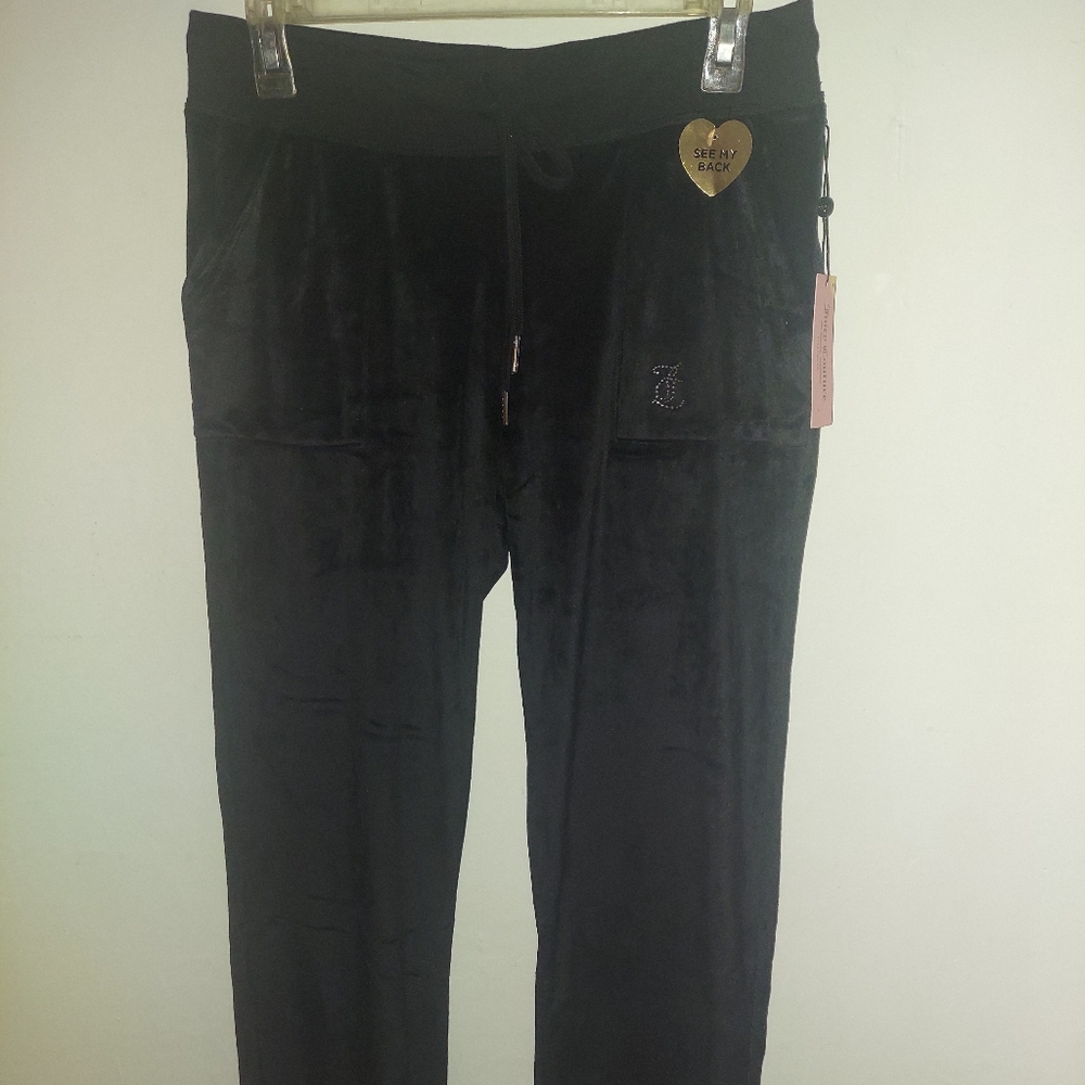 Juicy Couture Black Velour Feel Pants